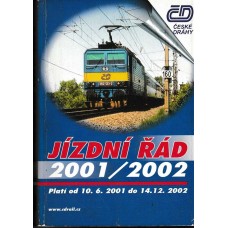 ČD Jízdní řád 2001/2002 platí od10.6.2001 do 14.12.2002