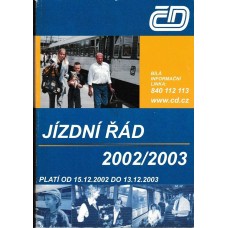 ČD Jízdní řád 2002/2003 platí od15.12.2002 do 13.12.2003