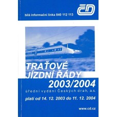 ČD Jízdní řád 2003/2004 platí od14.12.2003 do 11.12.2004