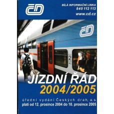 ČD Jízdní řád 2004/2005 platí od 12.12.2004 do 10.12.2005