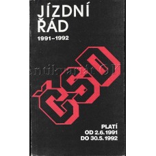 ČSD Jízdní řád 1991 - 1992 Platí od 2.6.1991 do 30.5.1992