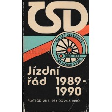 ČSD Jízdní řád 1989 - 1990 platí od 28.5.1989 do 26.5.1990