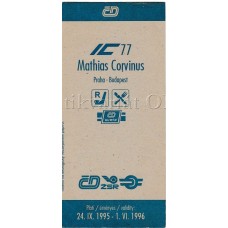 ČD Jízdní řád IC 77 Mathias Corvinus 24.9.1995-1.6.1996 ČD Jízdní řád IC 77 Mathias Corvinus 24.9.1995-1.6.1996