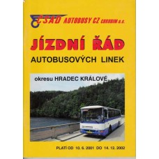 Jízdní řád autobusových linek 10.6.2001-14.12.2002