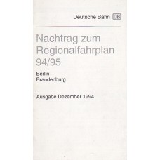 Nachrtag zum Regionalfahrplan 1994/95