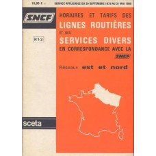 SNCF Horaires et Tarifs des Lignes Routieres et des services divers du 30 septembre 1979 au 31 mai 1980