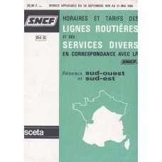 SNCF Horaires et Tarifs des Lignes Routieres et des services divers du 30 septembre 1979 au 31 mai 1980
