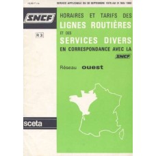 SNCF Horaires et Tarifs des Lignes Routieres et des services divers du 30 septembre 1979 au 31 mai 1980
