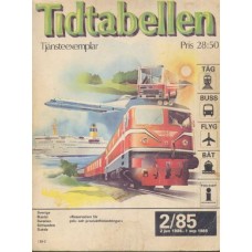 Tidtabellen 2/85m,  2 jun 1985 - 1 sep 1985