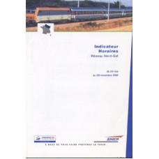 SNCF Indicateur Horaires Reseau Nord-Est du 24 mai au 28 sept.1998