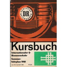 DR Kursbuch Sommer - fahrplan 1981 von 31.5. - 26.9. 1981